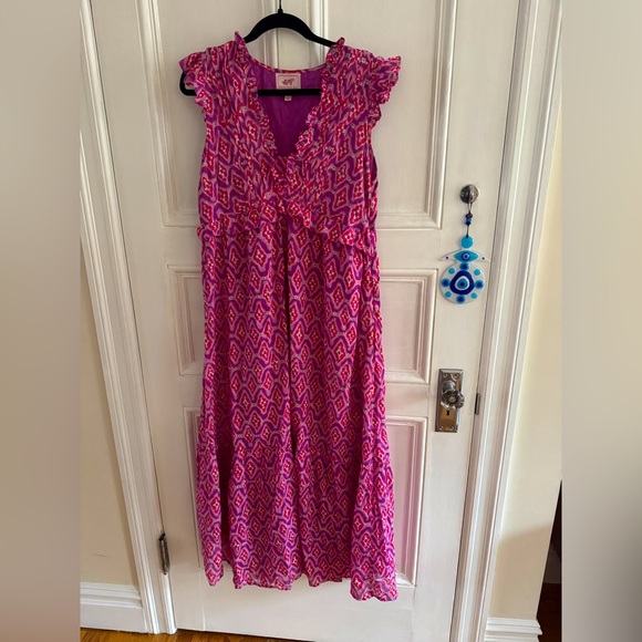 Banjanan Constance pleated ruffled pink dress - Picture 4 of 4